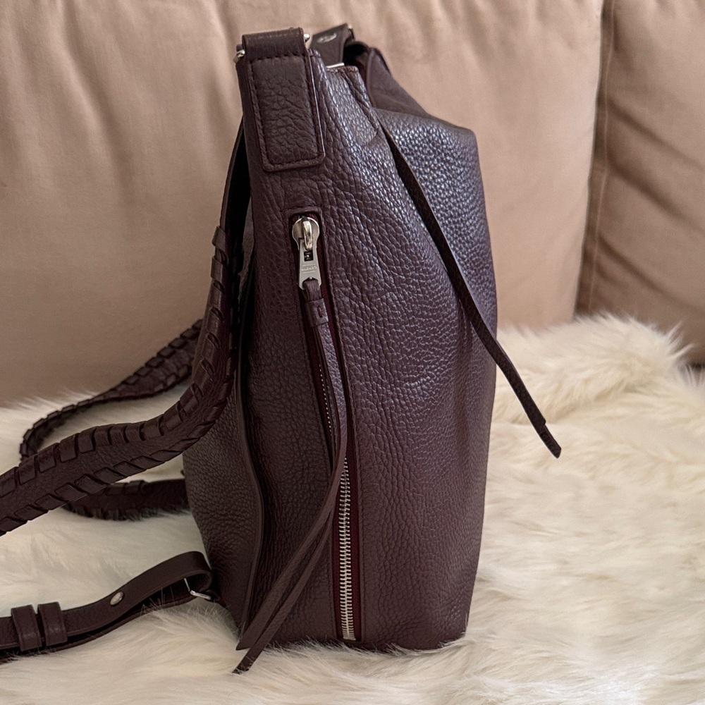 AllSaints Small Kita convertible shoulder bag/backpack/crossbody tote - Burgundy - Picture 4 of 11